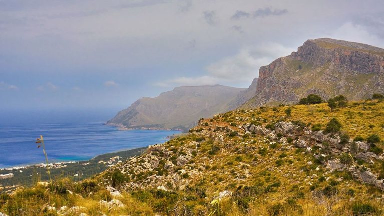 Panoramic Seascape View Of Sierra de Llevant And Betlem During A Cloudly Day - Majorca - Spain