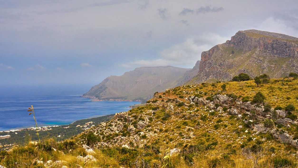 Panoramic Seascape View Of Sierra de Llevant And Betlem During A Cloudly Day - Majorca - Spain